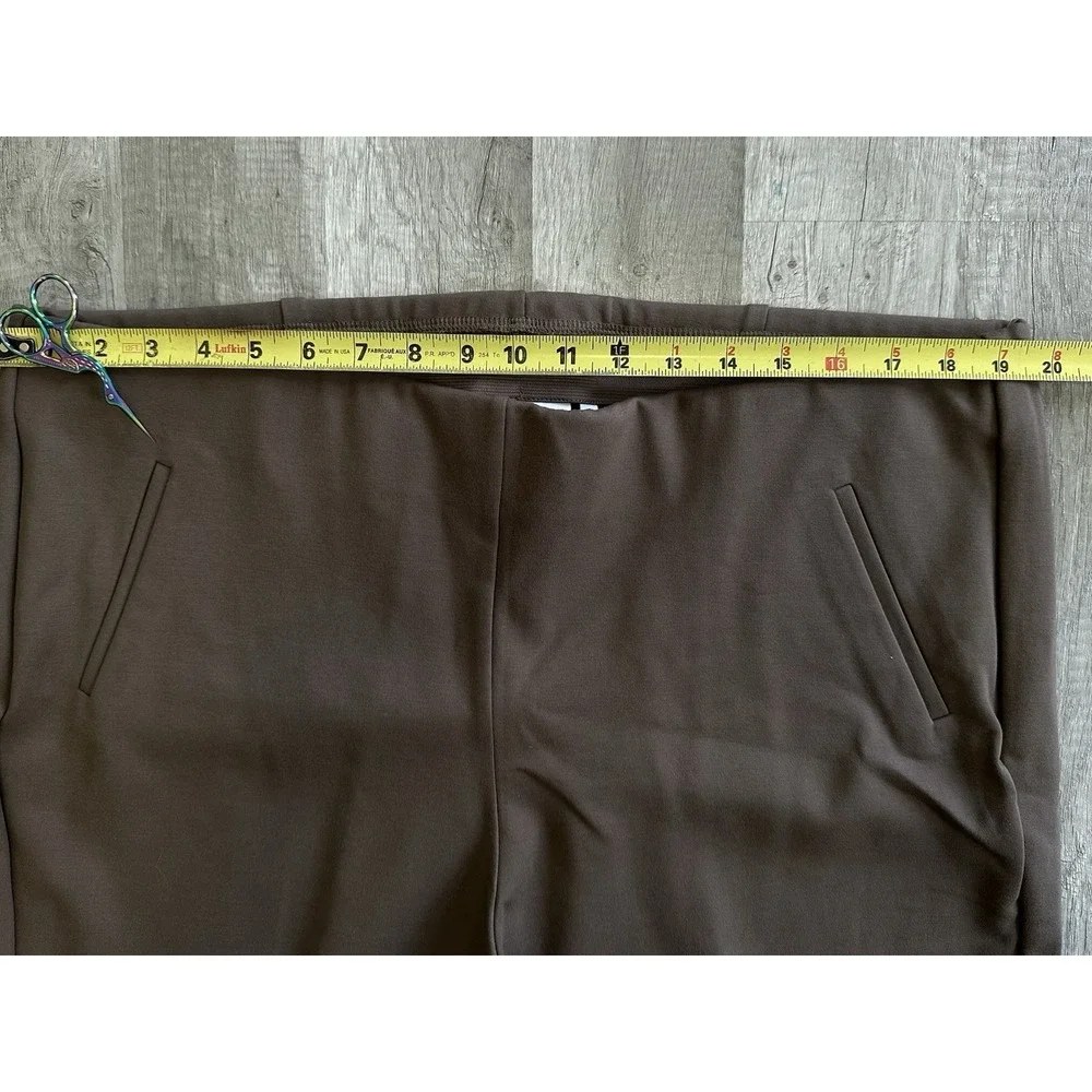 Chico's Brigitte Pants 3.5R US 18R Brown Pull On Wide Leg Rhinestone Hem Plus - Picture 10 of 16